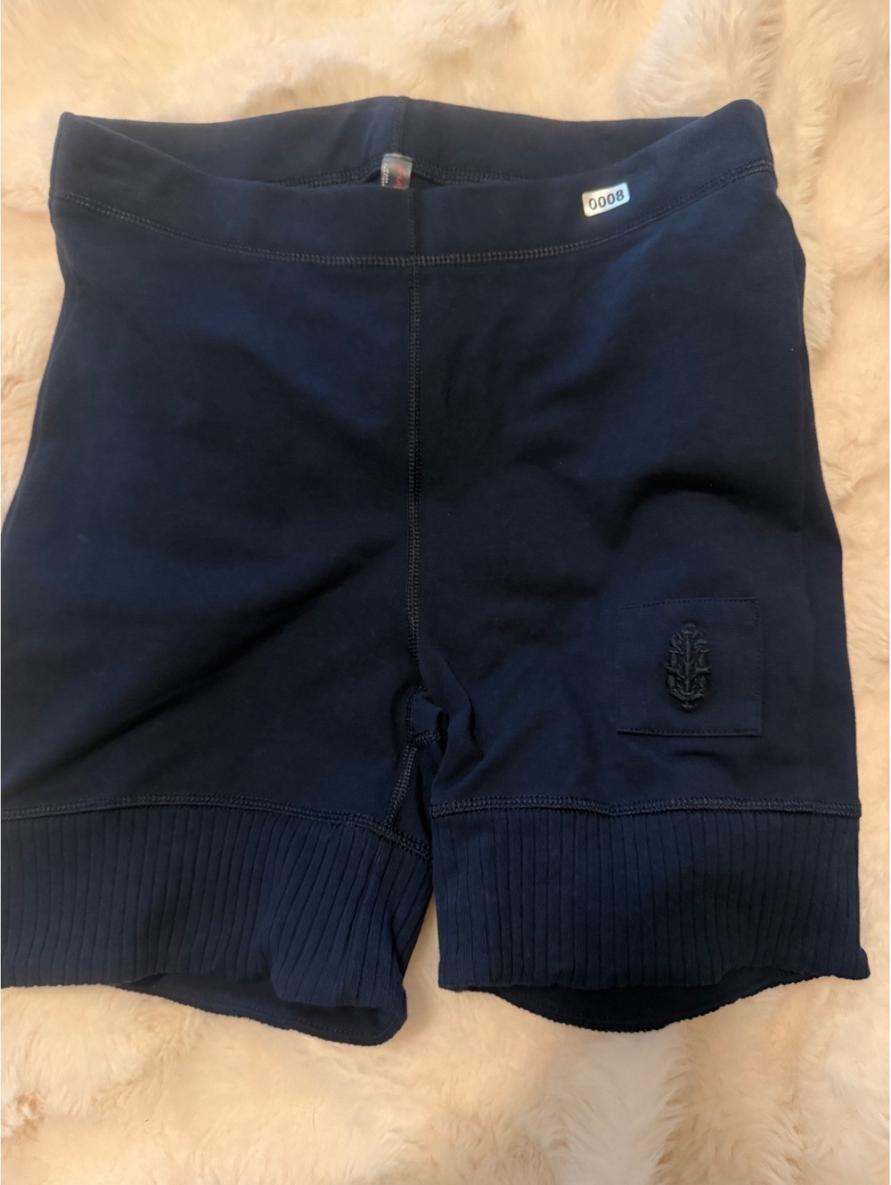 Free people Navy bike Shorts with Embroidered Patch